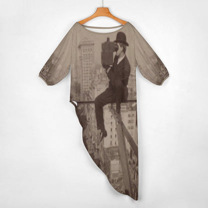 Brooklyn Bridge, 18 Stories Above Fifth Avenue (1906) Diagonal Shoulder Two Piece Set
