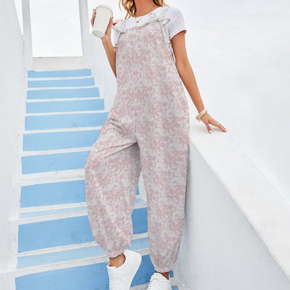 Pink & White Lace Spaghetti Strap Jumpsuit
