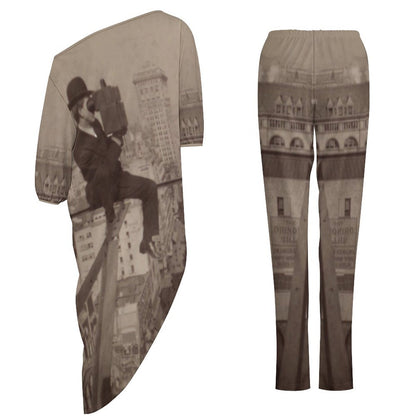 Brooklyn Bridge, 18 Stories Above Fifth Avenue (1906) Diagonal Shoulder Two Piece Set