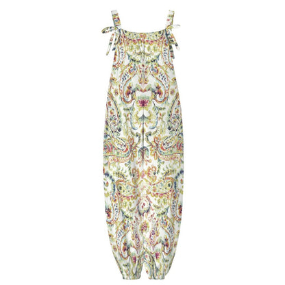 Watercolor Paisley Spaghetti Strap Jumpsuit