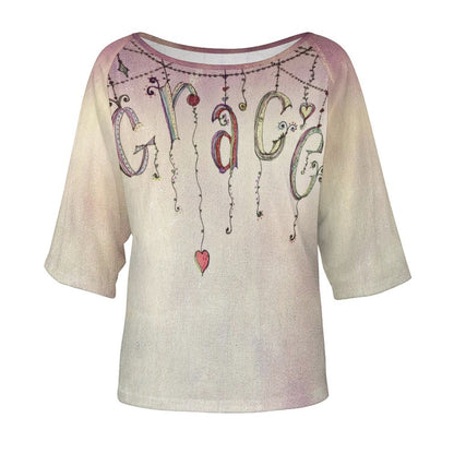 Be Grace Women’s Off the Shoulder Half-Sleeve T-shirt