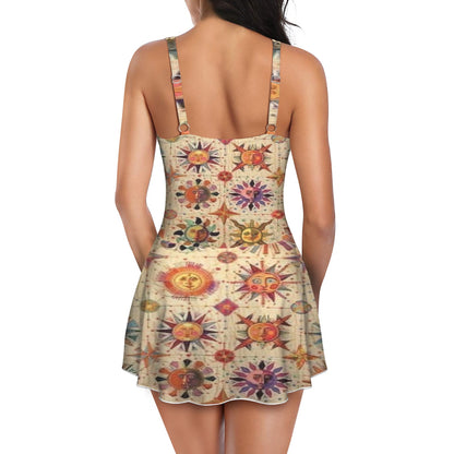 Folky Fun-Sun Women's One Piece Skirted Swimsuit
