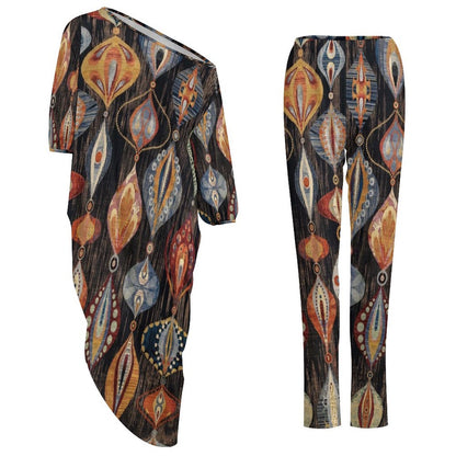 Bead Chic Diagonal Shoulder Two Piece Set