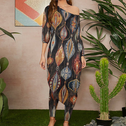 Bead Chic Diagonal Shoulder Two Piece Set