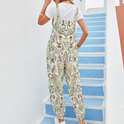 Watercolor Paisley Spaghetti Strap Jumpsuit
