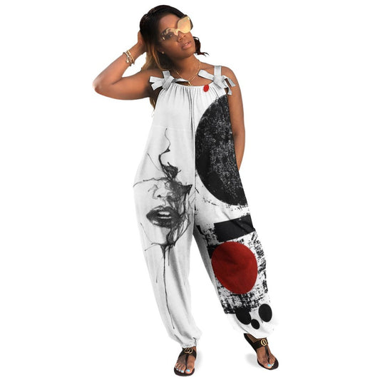 Tragic Abstract Spaghetti Strap Jumpsuit