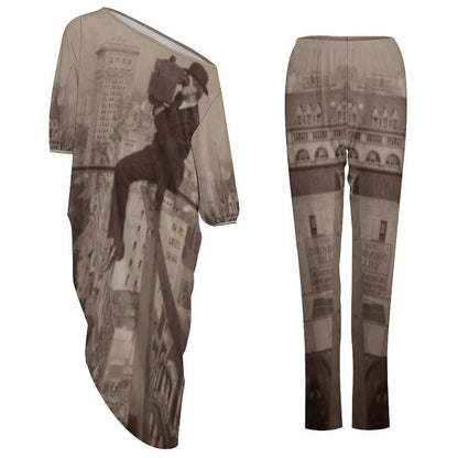 Brooklyn Bridge, 18 Stories Above Fifth Avenue (1906) Diagonal Shoulder Two Piece Set